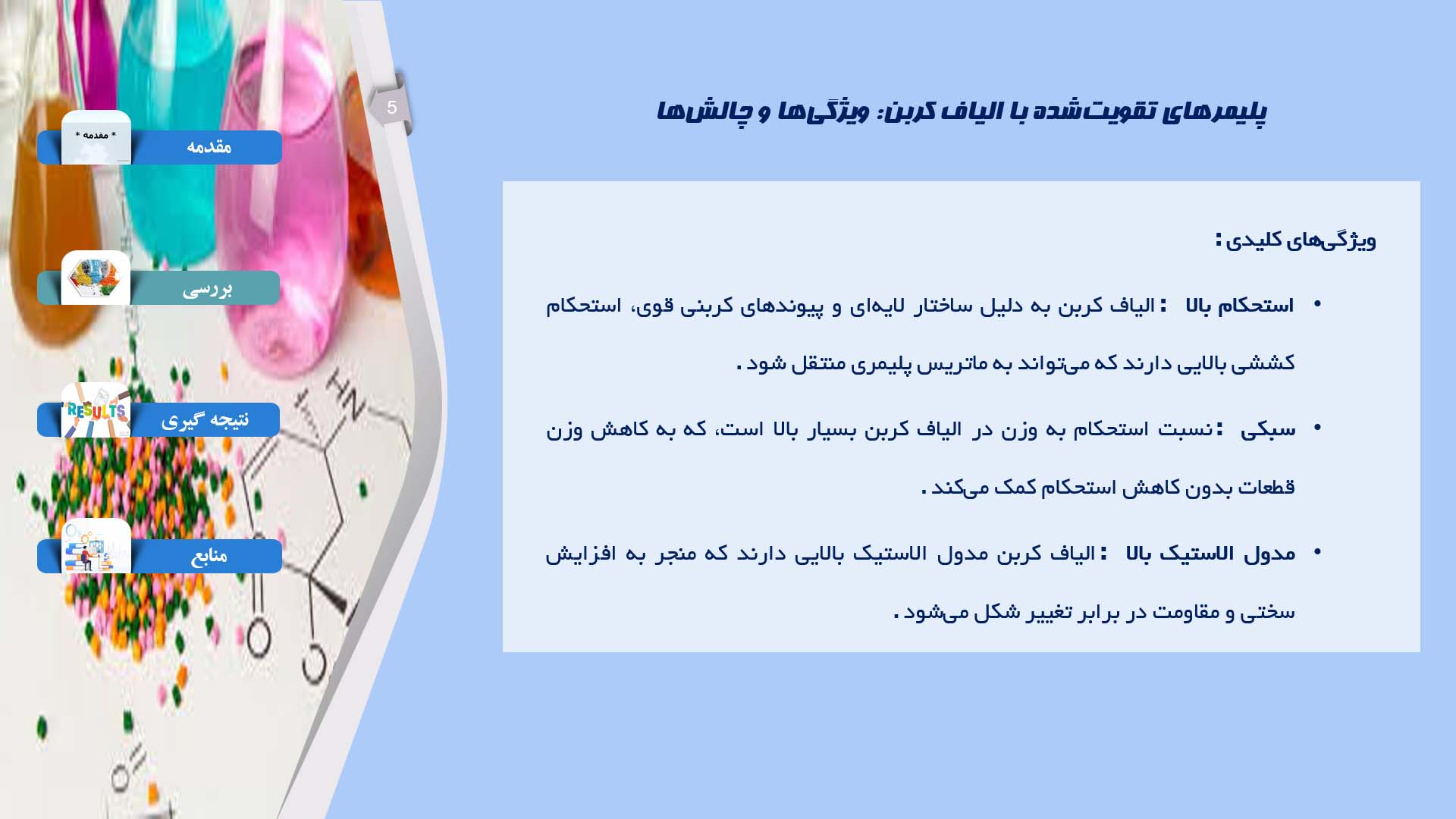 پاورپوینت در مورد بهبود خواص مکانیکی پلیمرهای تقویت‌شده با الیاف کربن